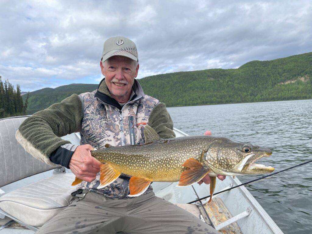lake trout with reddish coloured fins 